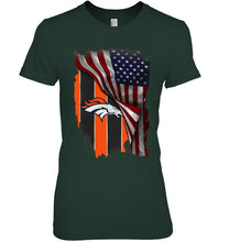 Load image into Gallery viewer, Denver Broncos american flag fan hoodie