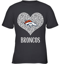 Load image into Gallery viewer, Denver Broncos heart floral pattern shirt