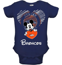 Load image into Gallery viewer, Mickey loves Denver Broncos fan hoodie