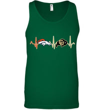 Load image into Gallery viewer, Denver Broncos Colorado Buffaloes heartbeat shirt