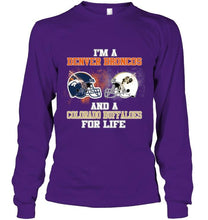 Load image into Gallery viewer, i'm a Denver Bronco and a Colorado Buffaloe for life shirt