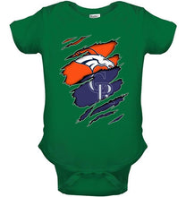 Load image into Gallery viewer, Denver Broncos and Colorado Rockies layer under ripped shirt