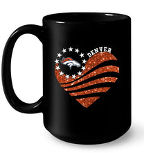 Load image into Gallery viewer, Denver Broncos glitter heart shirt