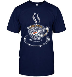 Denver Broncos coffee cup diamond glitter shirt