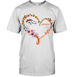 Denver Broncos butterfly heart shirt