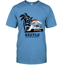 Load image into Gallery viewer, Beetle Denver Broncos on beach shirt

