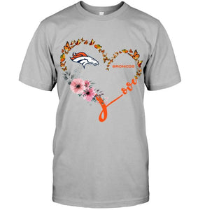 Denver Broncos butterfly heart shirt