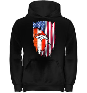 Denver Broncos flag ripped american flag shirt