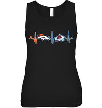 Load image into Gallery viewer, Denver Broncos Colorado Avalanche heartbeat shirt
