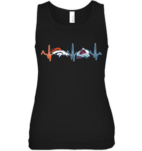 Denver Broncos Colorado Avalanche heartbeat shirt