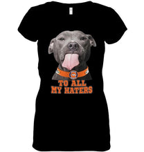 Load image into Gallery viewer, Denver Broncos to all my haters pitbull shirt
