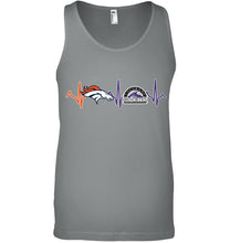 Load image into Gallery viewer, Denver Broncos Colorado Rockies heartbeat shirt
