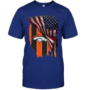 Denver Broncos american flag fan hoodie