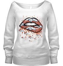 Load image into Gallery viewer, Denver Broncos heart glitter pattern lips shirt
