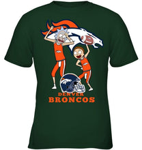 Load image into Gallery viewer, Denver Broncos Rick and morty fan shirt
