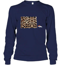 Load image into Gallery viewer, Denver Broncos panther pattern state map shirt
