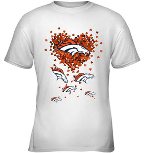 Denver Broncos tiny hearts shape shirt