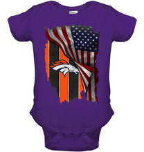 Load image into Gallery viewer, Denver Broncos american flag fan hoodie
