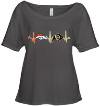 Load image into Gallery viewer, Denver Broncos Colorado Buffaloes heartbeat shirt
