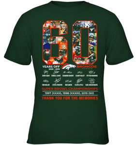 60 years of Denver Broncos thank you for the memories shirt