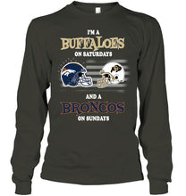 Load image into Gallery viewer, I'm Colorado Buffaloes on Saturdays and Denver Broncos on Sundays shirt
