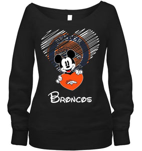 Mickey loves Denver Broncos fan hoodie