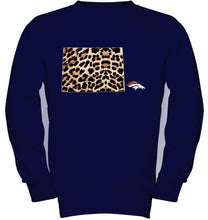 Load image into Gallery viewer, Denver Broncos panther pattern state map shirt
