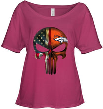 Load image into Gallery viewer, Denver Broncos skull american flag shirt
