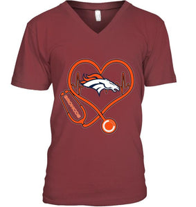 Denver Broncos nurse scope love heartbeat shirt