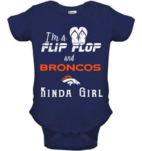 Load image into Gallery viewer, I'm a flip flop and Denver Broncos kinda girl shirt
