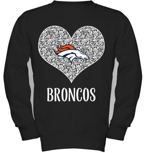 Denver Broncos heart floral pattern shirt