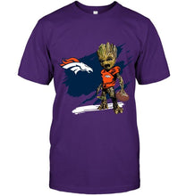 Load image into Gallery viewer, Denver Broncos angry baby groot ripped shirt

