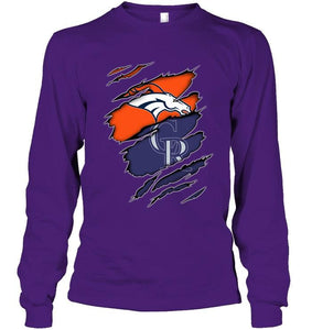 Denver Broncos and Colorado Rockies layer under ripped shirt