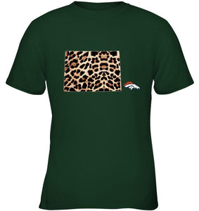 Denver Broncos panther pattern state map shirt