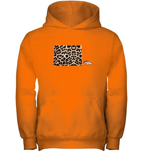 Denver Broncos panther pattern state map shirt