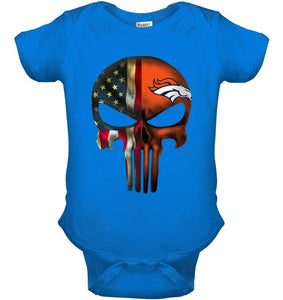 Denver Broncos skull american flag shirt