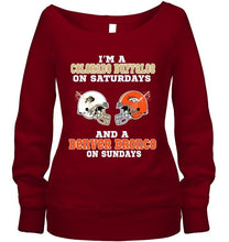 Load image into Gallery viewer, I&#39;m Colorado Buffaloe on saturdays and Denver Bronco on sundays shirt
