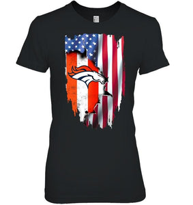 Denver Broncos flag ripped american flag shirt