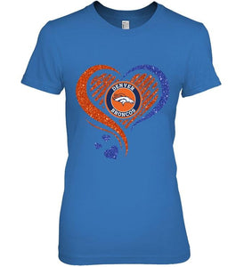 Denver Broncos heart glittering shirt