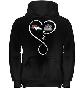 Denver Broncos Colorado Rockies love heart shirt