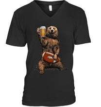 Load image into Gallery viewer, Denver Broncos Beer drinking bear shirt
