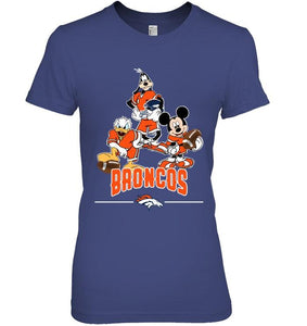 Denver Broncos mickey donald goofy fan shirt