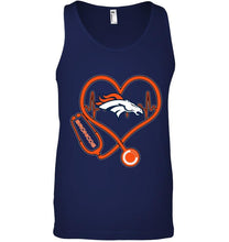 Load image into Gallery viewer, Denver Broncos nurse scope love heartbeat shirt

