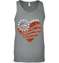 Load image into Gallery viewer, Denver Broncos glitter heart shirt
