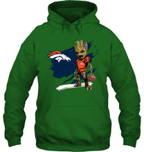 Load image into Gallery viewer, Denver Broncos angry baby groot ripped shirt
