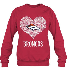 Denver Broncos heart floral pattern shirt