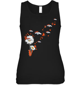 Denver Broncos daisy butterfly fan shirt