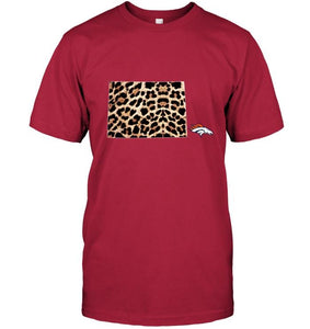Denver Broncos panther pattern state map shirt