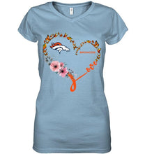 Load image into Gallery viewer, Denver Broncos butterfly heart shirt
