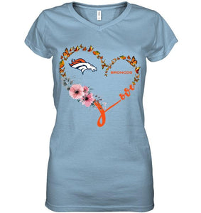 Denver Broncos butterfly heart shirt